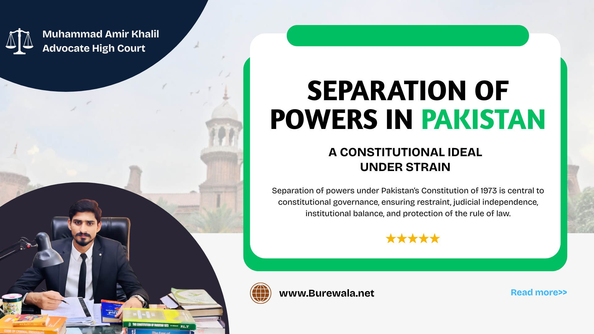 Separation of Powers in Pakistan: A Constitutional Ideal Under Strain Amir Khalil Adv